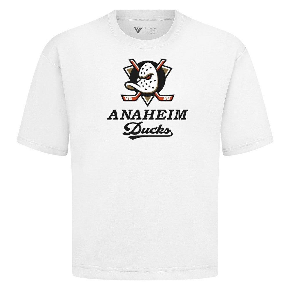 NHL White Anaheim Ducks Levelwear Team Surge Luxe Signature Knit T-Shirt