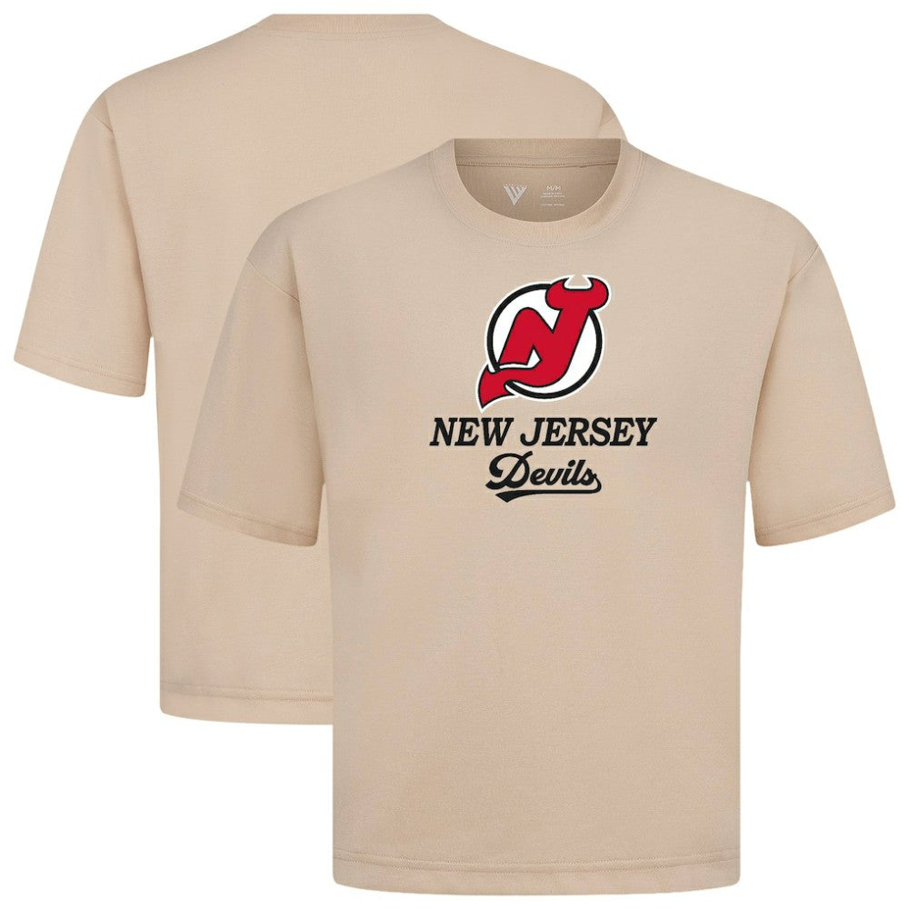 NHL Khaki New Jersey Devils Levelwear Team Surge Luxe Signature Knit T-Shirt