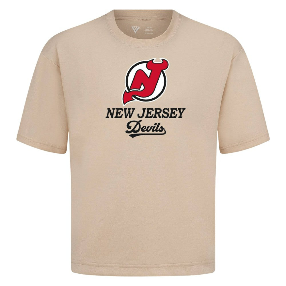 NHL Khaki New Jersey Devils Levelwear Team Surge Luxe Signature Knit T-Shirt