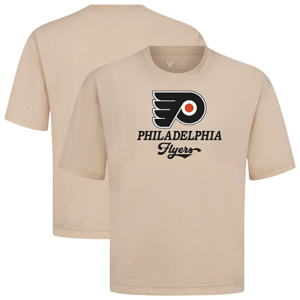 NHL Khaki Philadelphia Flyers Levelwear Team Surge Luxe Signature Knit T-Shirt