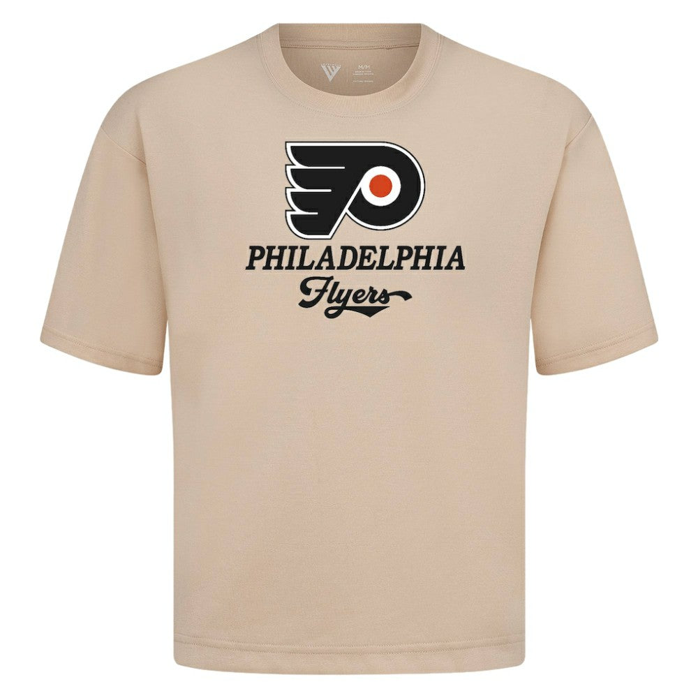 NHL Khaki Philadelphia Flyers Levelwear Team Surge Luxe Signature Knit T-Shirt
