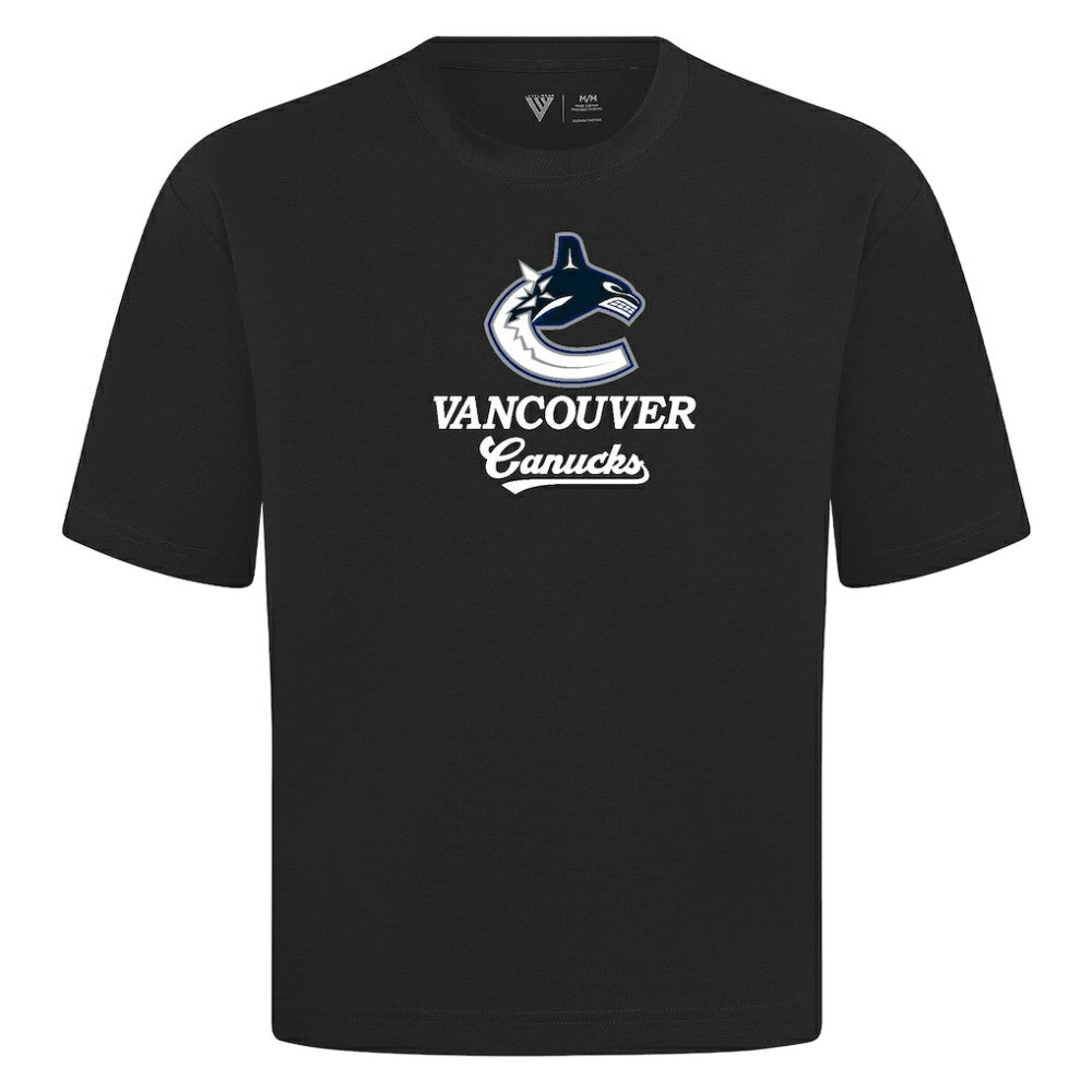 NHL Black Vancouver Canucks Levelwear Team Surge Luxe Signature Knit T-Shirt