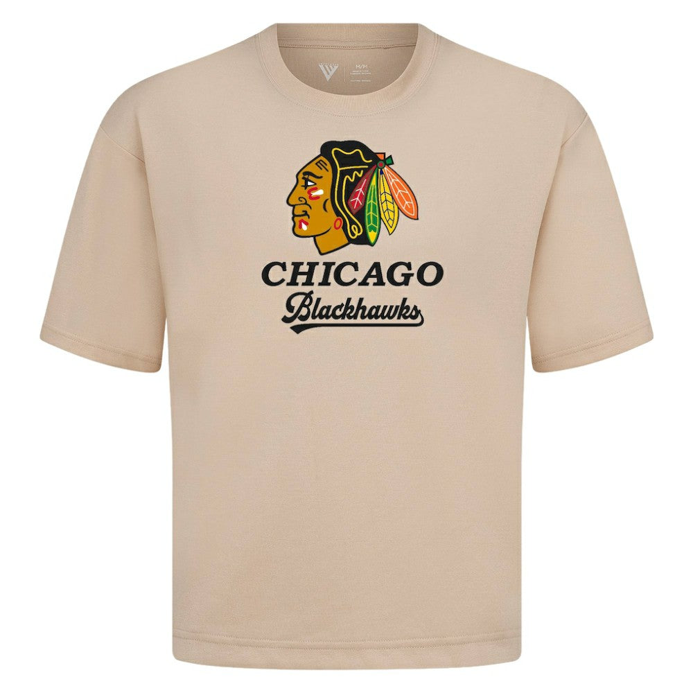 NHL Khaki Chicago Blackhawks Levelwear Team Surge Luxe Signature Knit T-Shirt