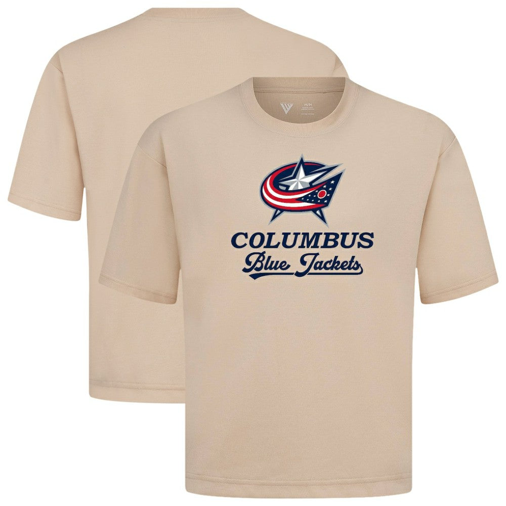 NHL Khaki Columbus Blue Jackets Levelwear Team Surge Luxe Signature Knit T-Shirt