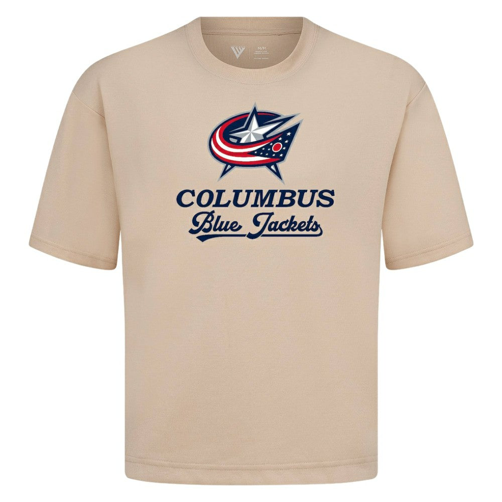 NHL Khaki Columbus Blue Jackets Levelwear Team Surge Luxe Signature Knit T-Shirt