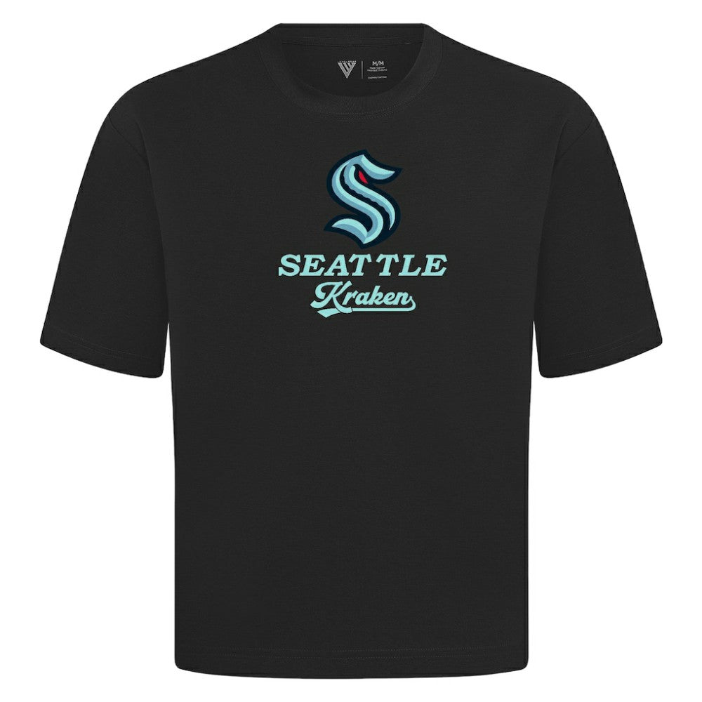 NHL Black Seattle Kraken Levelwear Team Surge Luxe Signature Knit T-Shirt