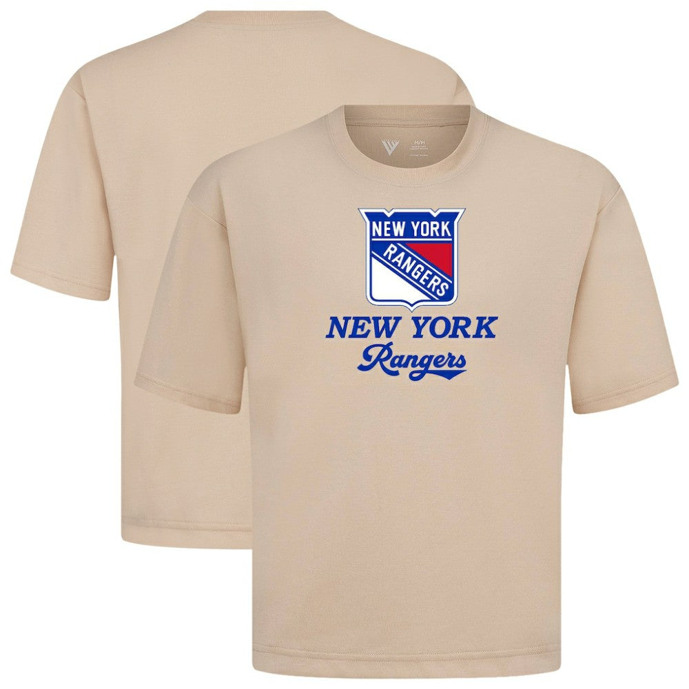 NHL Khaki New York Rangers Levelwear Team Surge Luxe Signature Knit T-Shirt