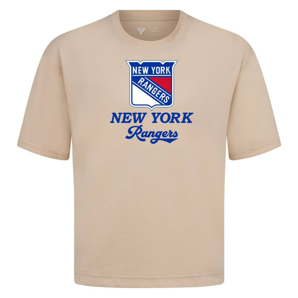 NHL Khaki New York Rangers Levelwear Team Surge Luxe Signature Knit T-Shirt