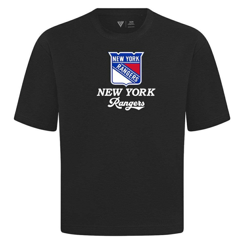 NHL Black New York Rangers Levelwear Team Surge Luxe Signature Knit T-Shirt