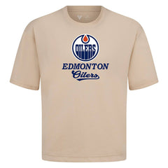 NHL Khaki Edmonton Oilers Levelwear Team Surge Luxe Signature Knit T-Shirt