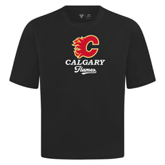NHL Black Calgary Flames Levelwear Team Surge Luxe Signature Knit T-Shirt