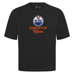NHL Black Edmonton Oilers Levelwear Team Surge Luxe Signature Knit T-Shirt