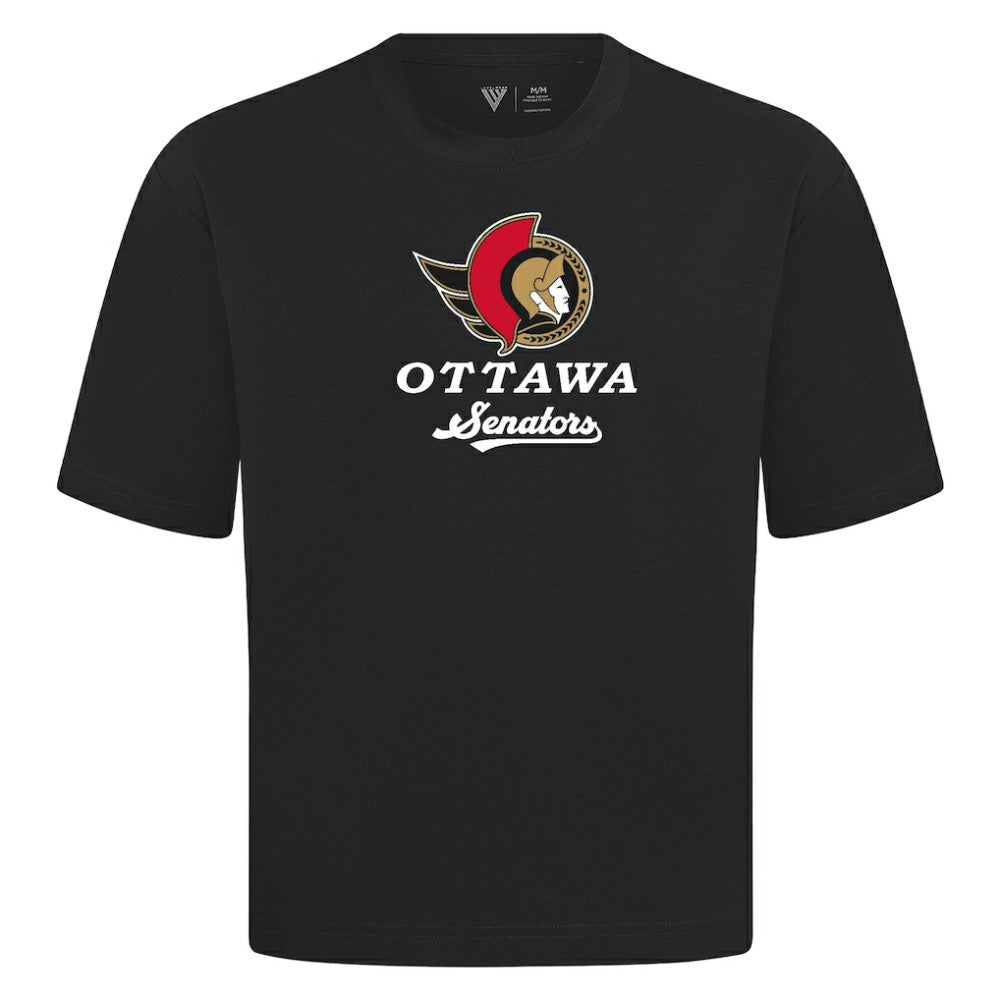 NHL Black Ottawa Senators Levelwear Team Surge Luxe Signature Knit T-Shirt