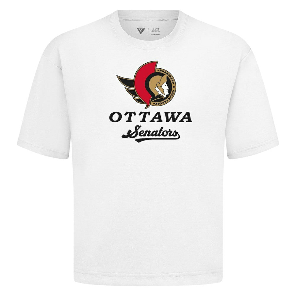 NHL White Ottawa Senators Levelwear Team Surge Luxe Signature Knit T-Shirt