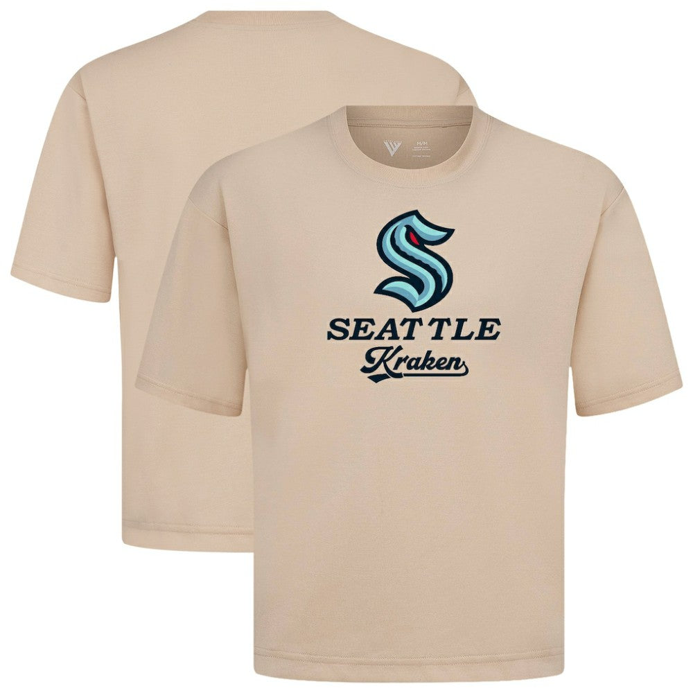 NHL Khaki Seattle Kraken Levelwear Team Surge Luxe Signature Knit T-Shirt