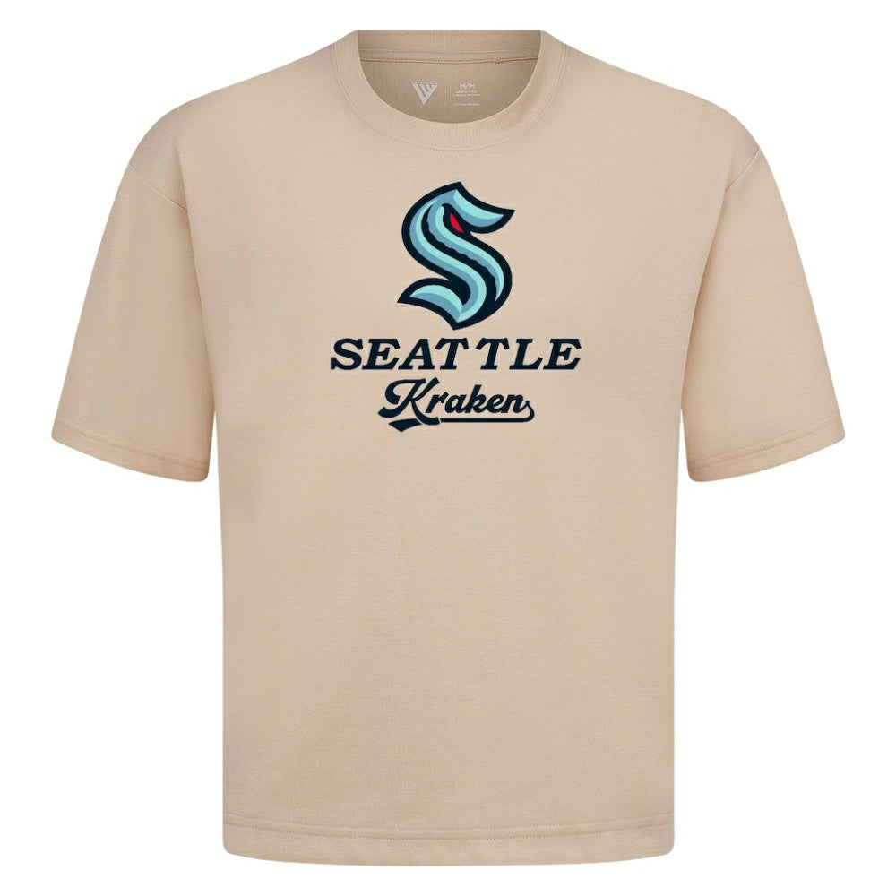 NHL Khaki Seattle Kraken Levelwear Team Surge Luxe Signature Knit T-Shirt