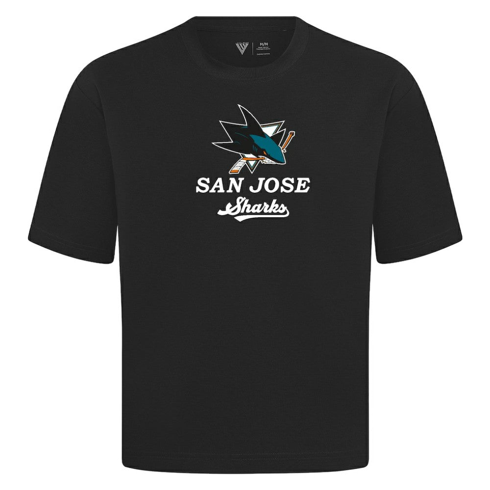 NHL Black San Jose Sharks Levelwear Team Surge Luxe Signature Knit T-Shirt