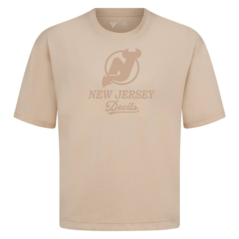 NHL Khaki New Jersey Devils Levelwear Shadow Surge Luxe Signature Knit T-Shirt