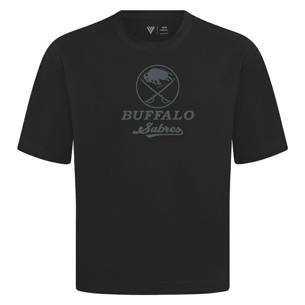 NHL Black Buffalo Sabres Levelwear Shadow Surge Luxe Signature Knit T-Shirt