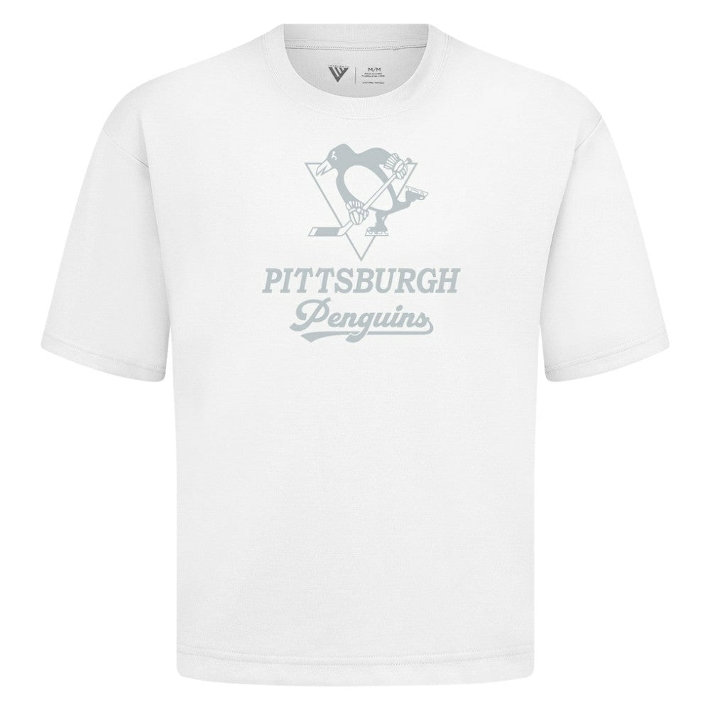 NHL White Pittsburgh Penguins Levelwear Shadow Surge Luxe Signature Knit T-Shirt