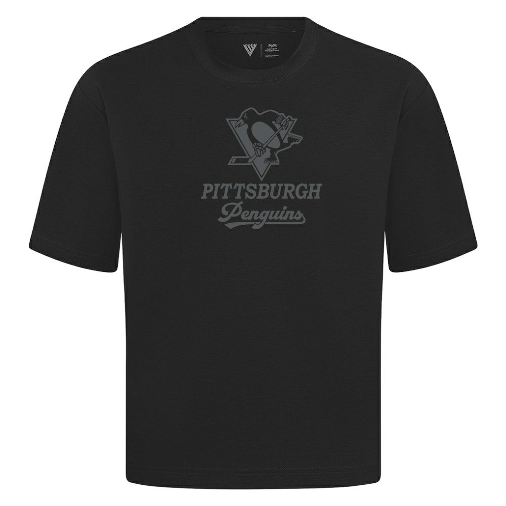 NHL Black Pittsburgh Penguins Levelwear Shadow Surge Luxe Signature Knit T-Shirt