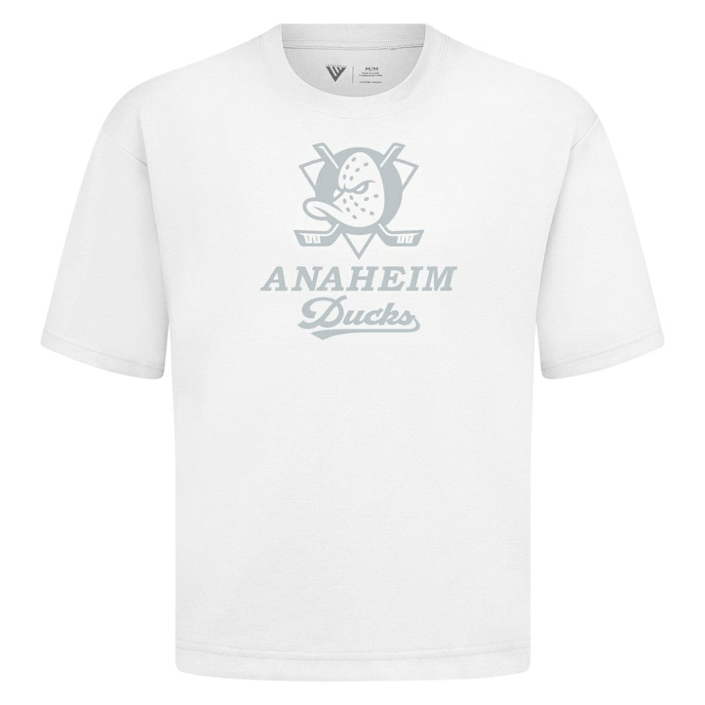 NHL White Anaheim Ducks Levelwear Shadow Surge Luxe Signature Knit T-Shirt