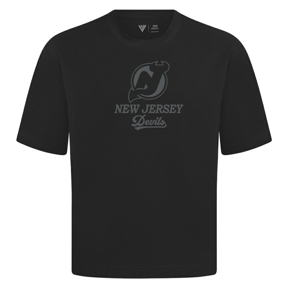 NHL Black New Jersey Devils Levelwear Shadow Surge Luxe Signature Knit T-Shirt