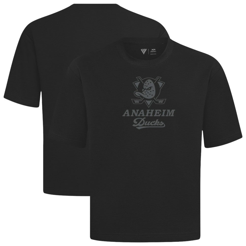 NHL Black Anaheim Ducks Levelwear Shadow Surge Luxe Signature Knit T-Shirt