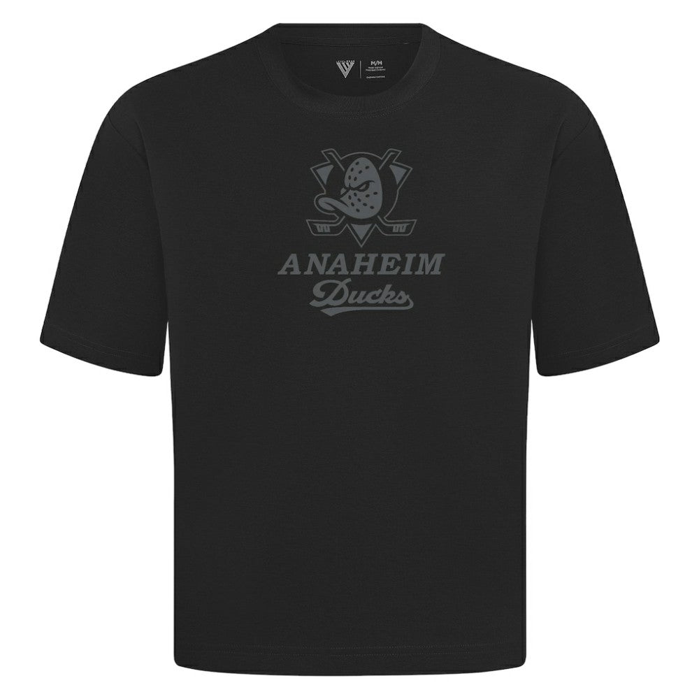 NHL Black Anaheim Ducks Levelwear Shadow Surge Luxe Signature Knit T-Shirt