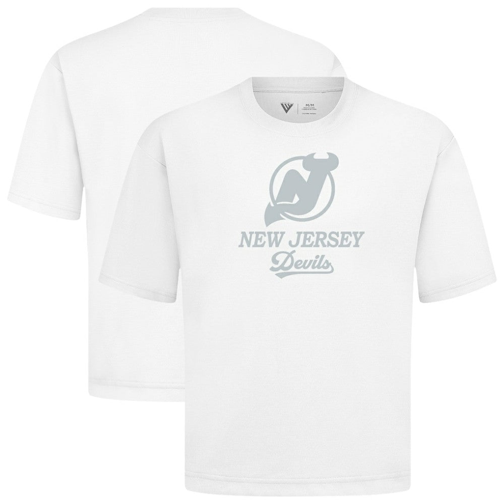 NHL White New Jersey Devils Levelwear Shadow Surge Luxe Signature Knit T-Shirt