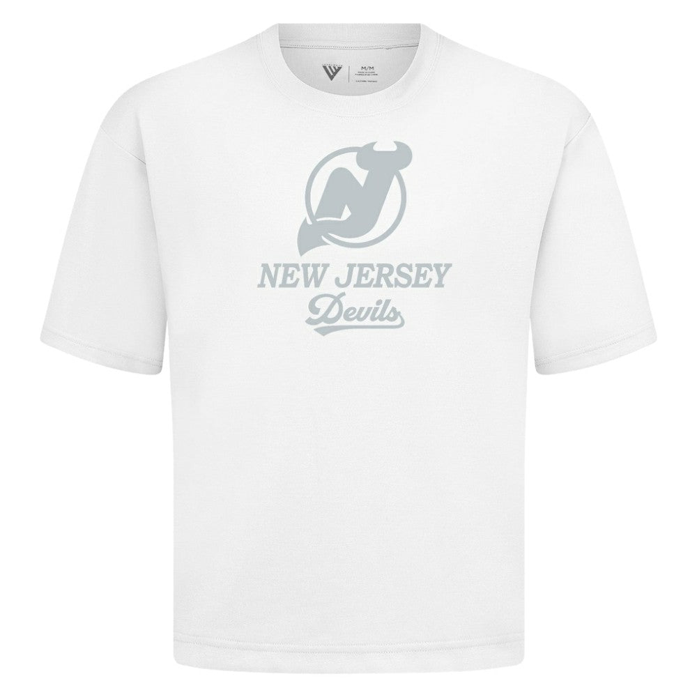NHL White New Jersey Devils Levelwear Shadow Surge Luxe Signature Knit T-Shirt
