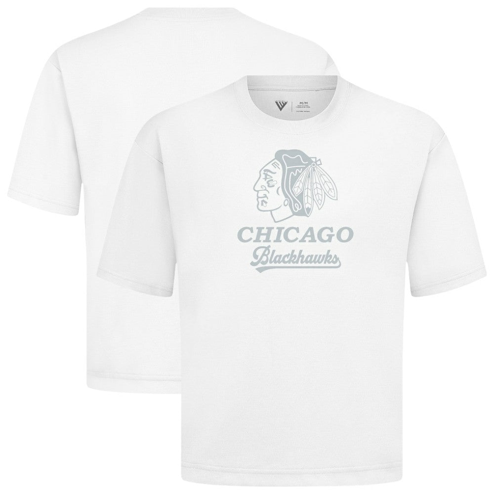 NHL White Chicago Blackhawks Levelwear Shadow Surge Luxe Signature Knit T-Shirt