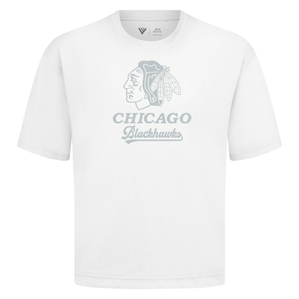 NHL White Chicago Blackhawks Levelwear Shadow Surge Luxe Signature Knit T-Shirt