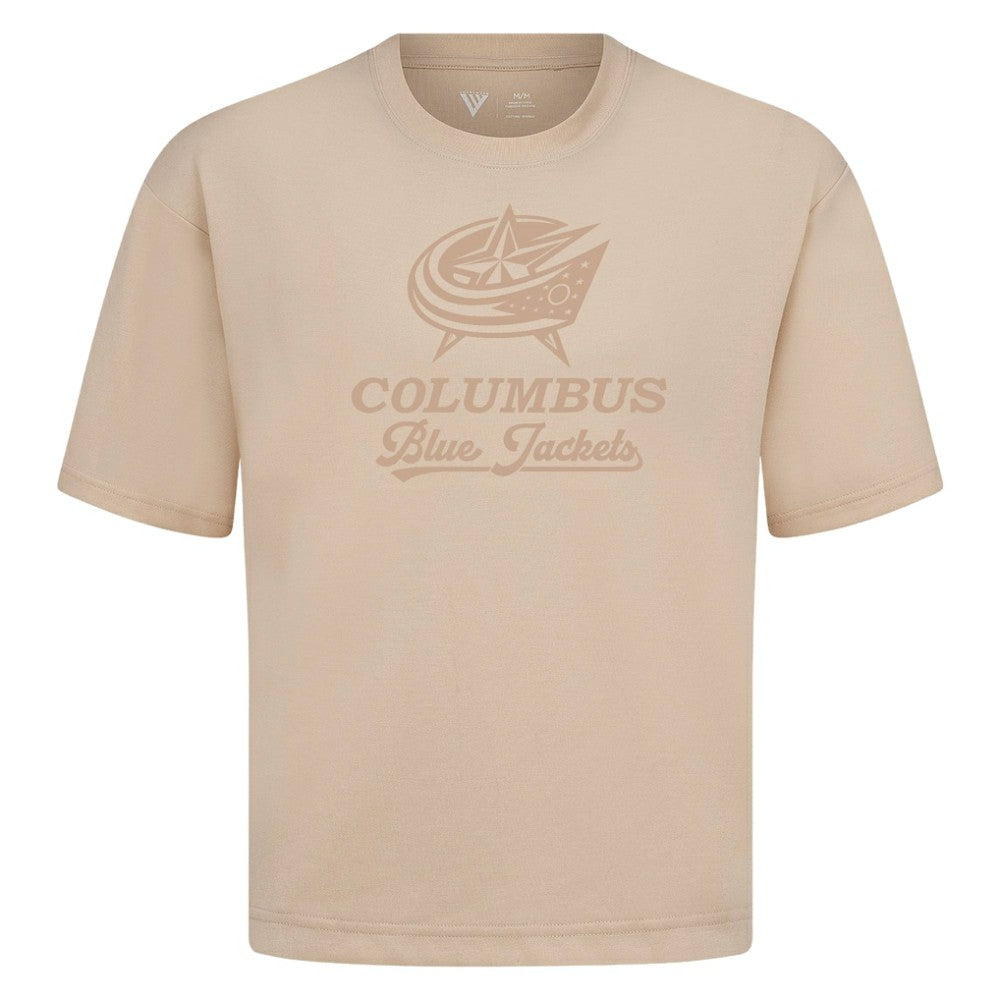 NHL Khaki Columbus Blue Jackets Levelwear Shadow Surge Luxe Signature Knit T-Shirt