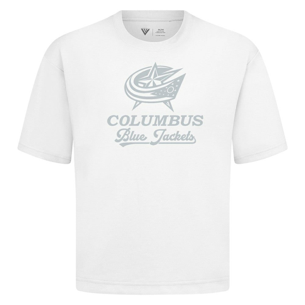 NHL White Columbus Blue Jackets Levelwear Shadow Surge Luxe Signature Knit T-Shirt