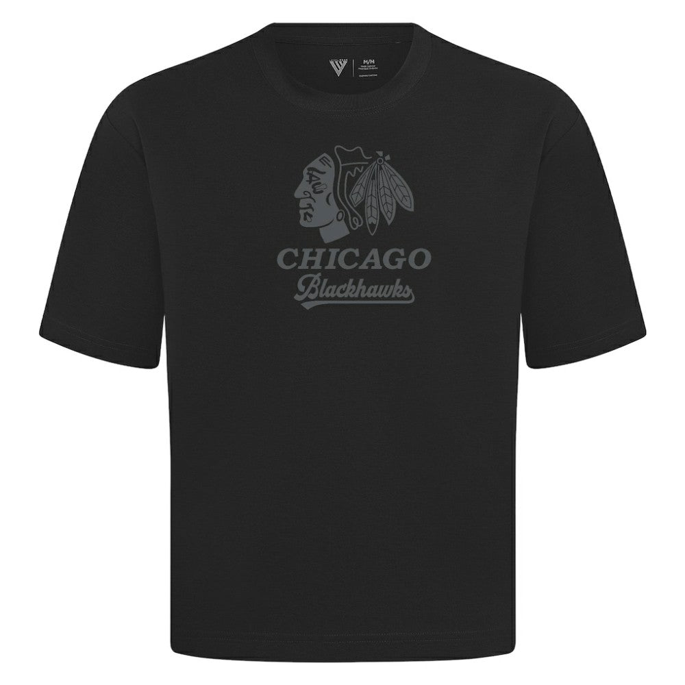 NHL Black Chicago Blackhawks Levelwear Shadow Surge Luxe Signature Knit T-Shirt