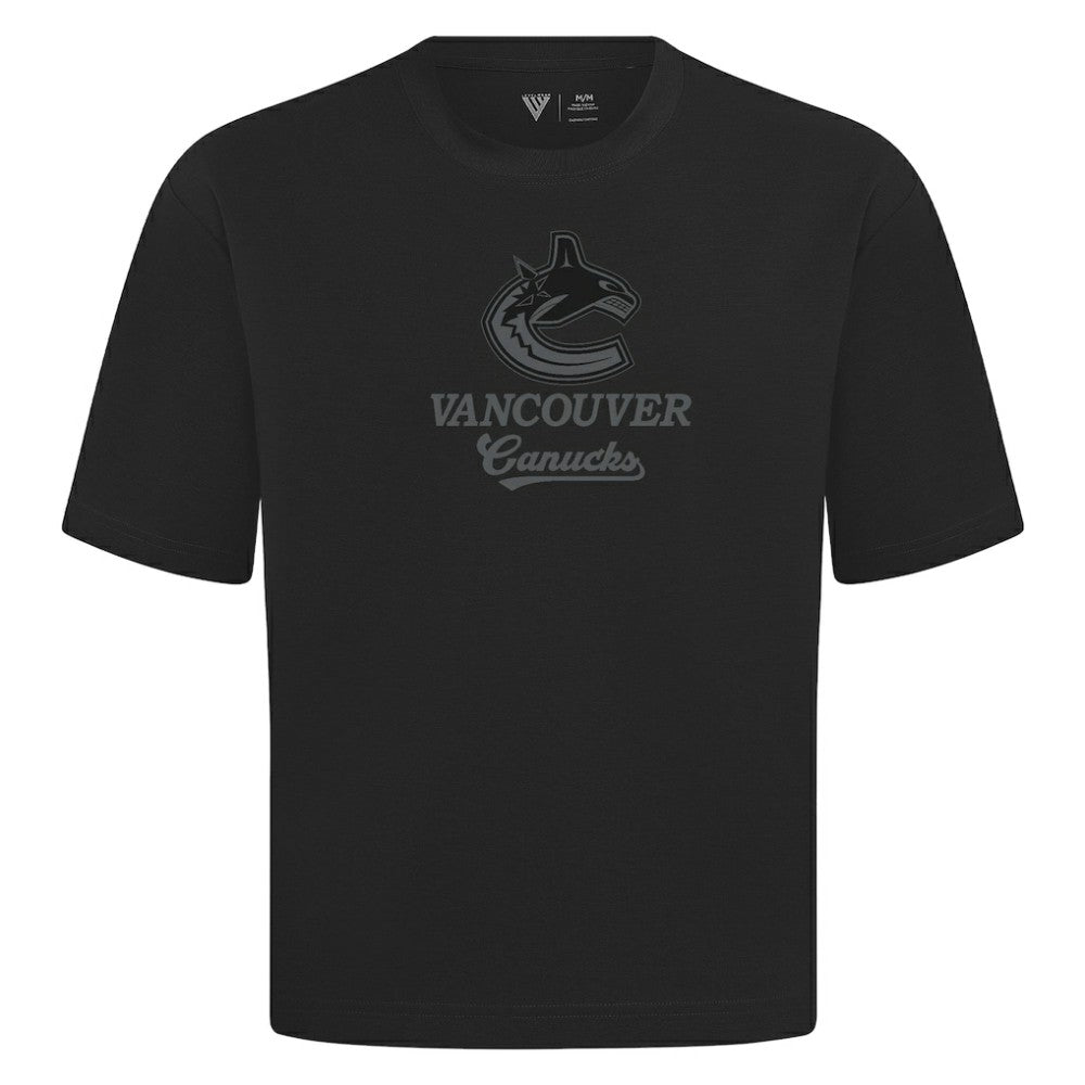 NHL Black Vancouver Canucks Levelwear Shadow Surge Luxe Signature Knit T-Shirt