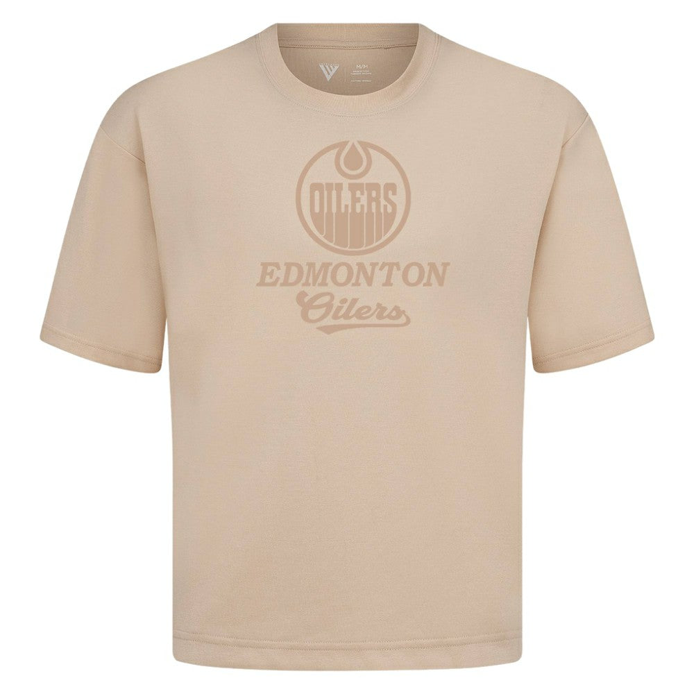 NHL Khaki Edmonton Oilers Levelwear Shadow Surge Luxe Signature Knit T-Shirt