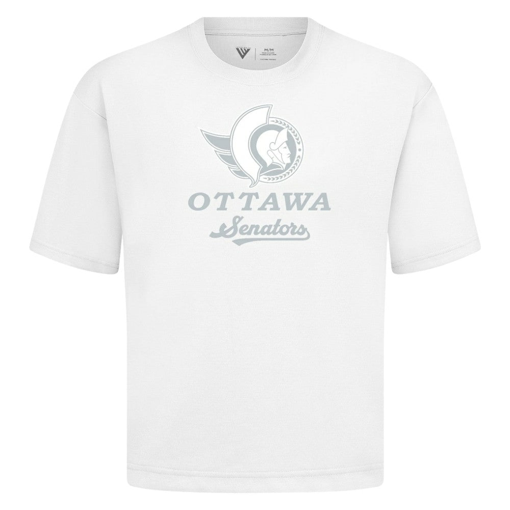 NHL White Ottawa Senators Levelwear Shadow Surge Luxe Signature Knit T-Shirt