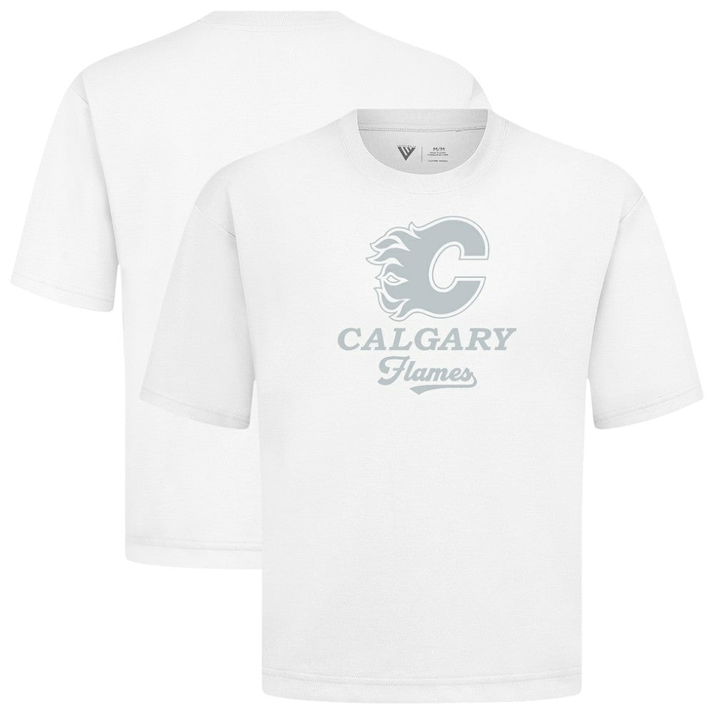 NHL White Calgary Flames Levelwear Shadow Surge Luxe Signature Knit T-Shirt