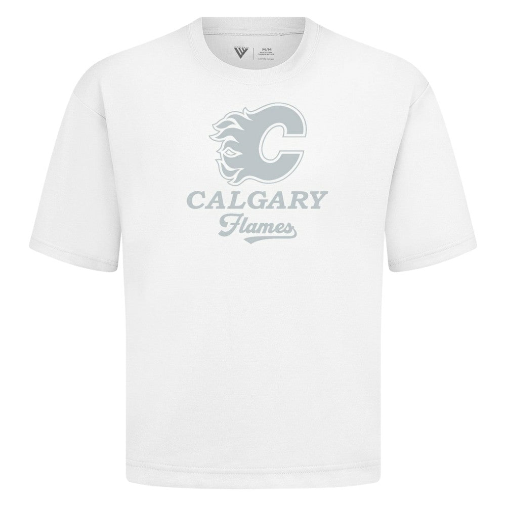 NHL White Calgary Flames Levelwear Shadow Surge Luxe Signature Knit T-Shirt