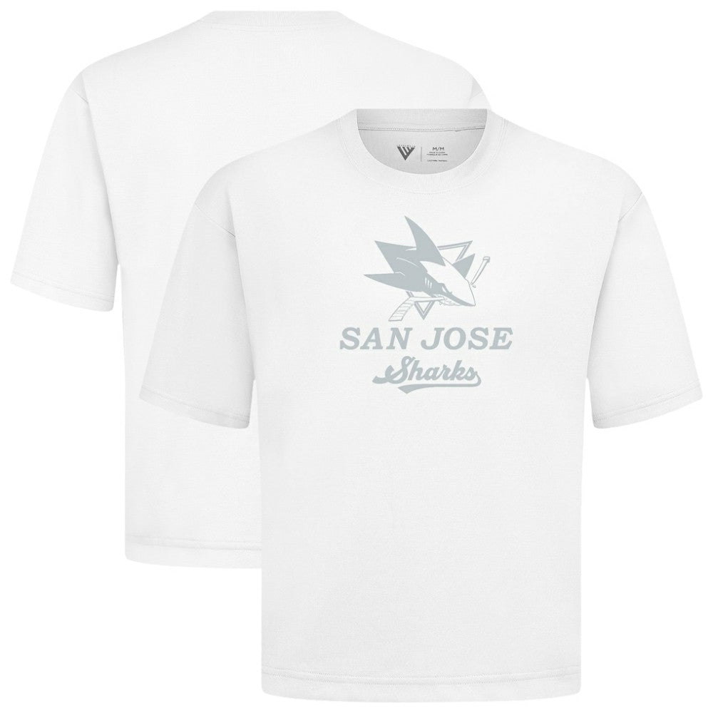 NHL White San Jose Sharks Levelwear Shadow Surge Luxe Signature Knit T-Shirt