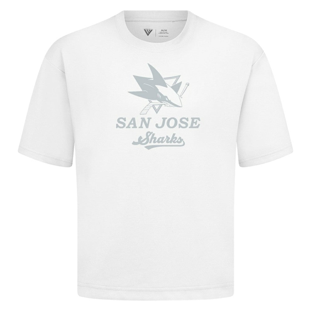 NHL White San Jose Sharks Levelwear Shadow Surge Luxe Signature Knit T-Shirt