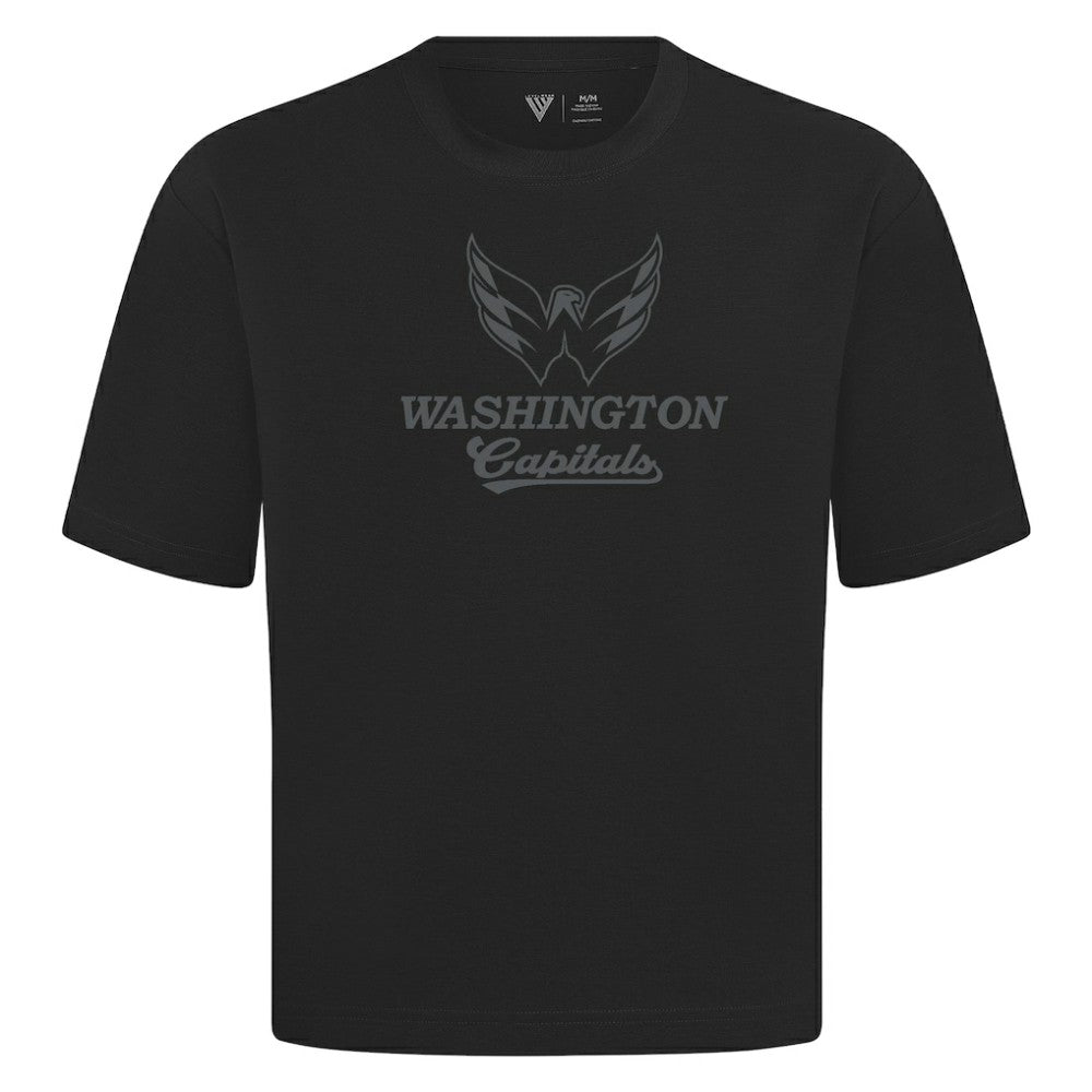 NHL Black Washington Capitals Levelwear Shadow Surge Luxe Signature Knit T-Shirt