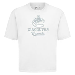 NHL White Vancouver Canucks Levelwear Shadow Surge Luxe Signature Knit T-Shirt