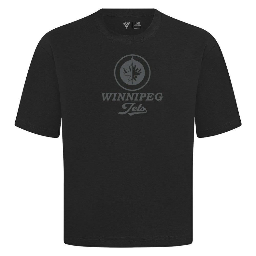 NHL Black Winnipeg Jets Levelwear Shadow Surge Luxe Signature Knit T-Shirt