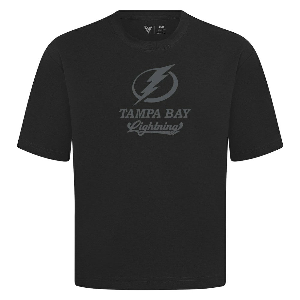 NHL Black Tampa Bay Lightning Levelwear Shadow Surge Luxe Signature Knit T-Shirt