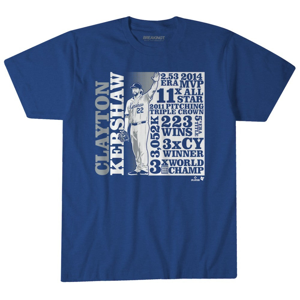 MLB Clayton Kershaw Los Angeles Dodgers BreakingT Unisex GOAT List T-Shirt