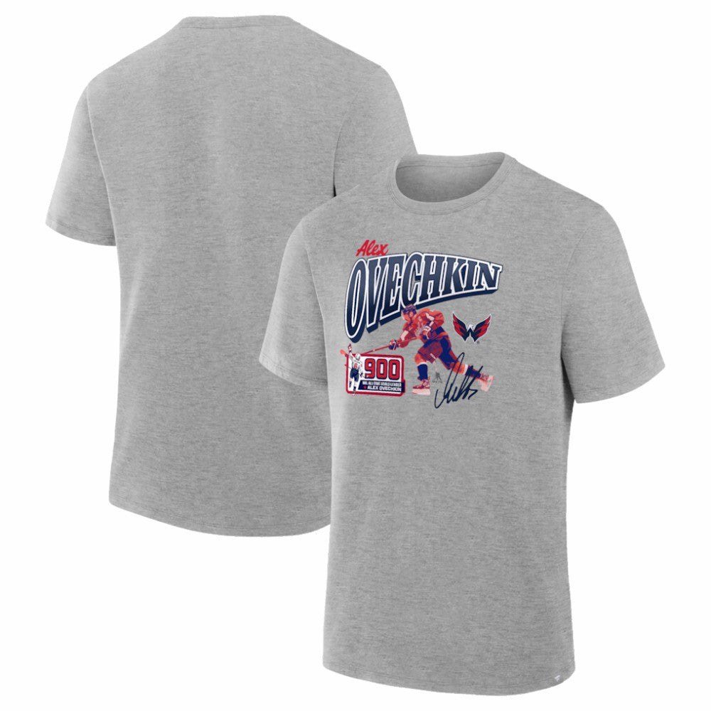 NHL Gray Alexander Ovechkin Washington Capitals 900th Career Goal Legacy T-Shirt