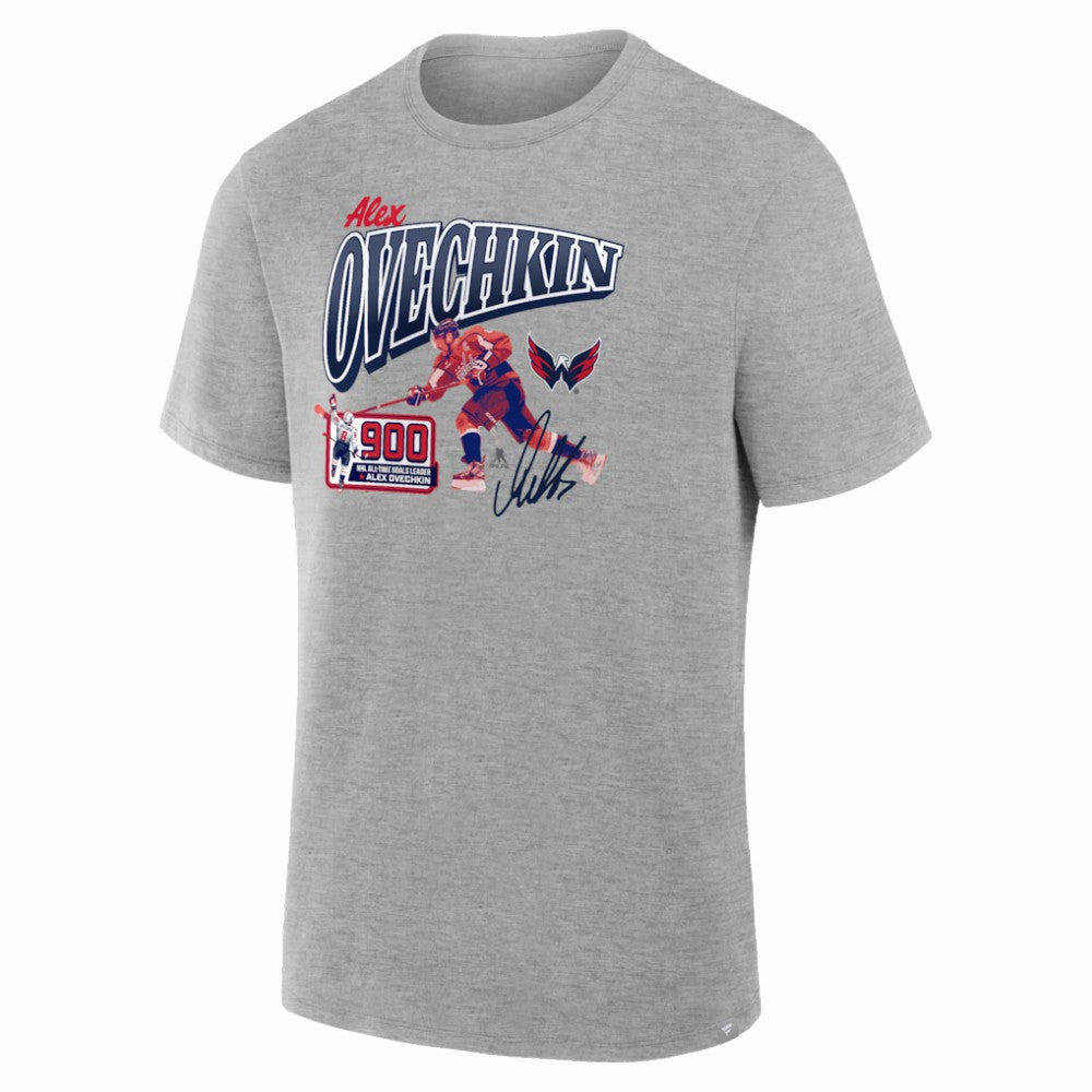 NHL Gray Alexander Ovechkin Washington Capitals 900th Career Goal Legacy T-Shirt